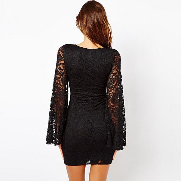 casual dresses fashion xs-xxl 6 size sheath lace dress 2021 spring autumn long flare sleeve v-neck mini black / red vestidos, Black;gray
casual dresses fashion xs-xxl 6 size sheath lace dress 2021 spring autumn long flare sleeve v-neck mini black / red vestidos, Black;gray