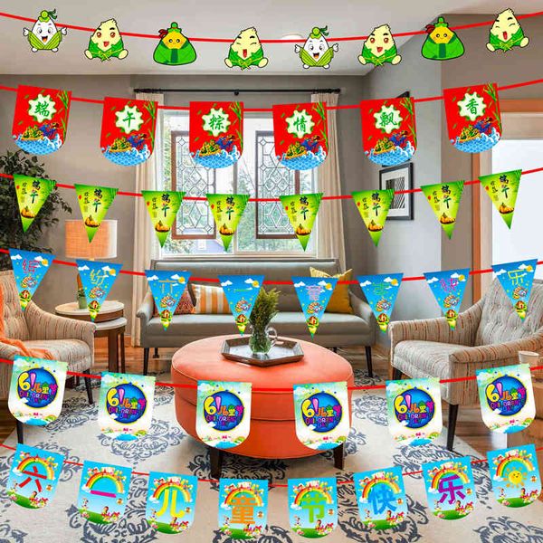 day campus decoration products, june children's day flag pulling dragon boat festival flag
day campus decoration products, june children's day flag pulling dragon boat festival flag