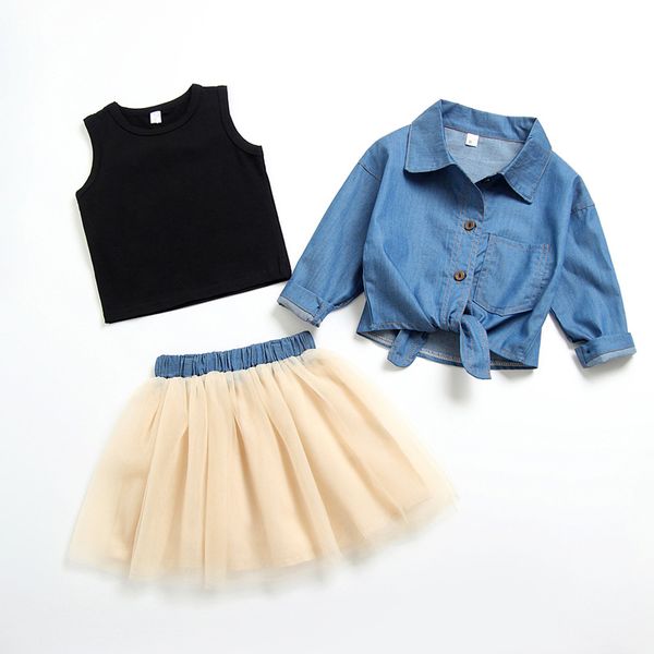 girls dress set denim jacket +vest tutu dress 3pcs princess dresses for girl kids spring suit children costumes kid clothing, Blue;gray
girls dress set denim jacket +vest tutu dress 3pcs princess dresses for girl kids spring suit children costumes kid clothing, Blue;gray