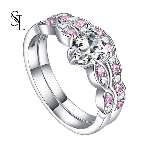 cluster rings sl 2pcs heart shape wedding ring set for women bridal 925 sterling silver engagement white cubic zirconia jewelry, Golden;silver
cluster rings sl 2pcs heart shape wedding ring set for women bridal 925 sterling silver engagement white cubic zirconia jewelry, Golden;silver