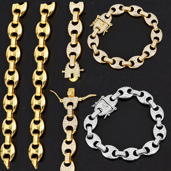 13mm 20cm gold plated coffee beans link chain bracelets new fashion iced out rhinestoned chains wristband for men hip hop jewelry accessorie, Black
13mm 20cm gold plated coffee beans link chain bracelets new fashion iced out rhinestoned chains wristband for men hip hop jewelry accessorie, Black