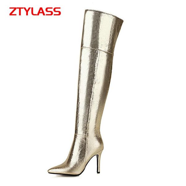 boots shiny women over the knee thin high heel long female pointed toe autumn winter shoes big size 33-45, Black
boots shiny women over the knee thin high heel long female pointed toe autumn winter shoes big size 33-45, Black