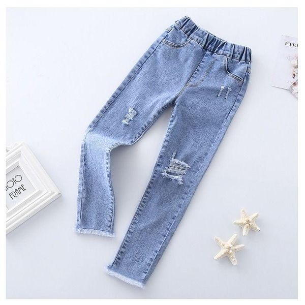 jeans spring autumn girls fashion hole ripped kids novelty korean denim pants children elastic slim pencil t79, Blue
jeans spring autumn girls fashion hole ripped kids novelty korean denim pants children elastic slim pencil t79, Blue