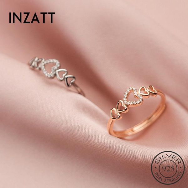 cluster rings inzareal 925 sterling silver zircon hollow heart adjustable ring for fashion women wedding fine jewelry cute accessories gift, Golden;silver
cluster rings inzareal 925 sterling silver zircon hollow heart adjustable ring for fashion women wedding fine jewelry cute accessories gift, Golden;silver