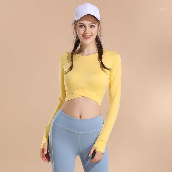yoga outfit autumn women shirt midriff-baring tight-fitting female long-sleeved outerwear casual sports fitness running breathable
yoga outfit autumn women shirt midriff-baring tight-fitting female long-sleeved outerwear casual sports fitness running breathable