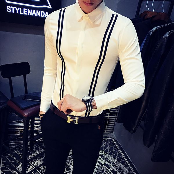 tamanho new mais 5xl-s branco camisas para roupas masculinas primavera nova streetwear frente fitas decorao magro ajuste blusas qlr4, Black;brown
tamanho new mais 5xl-s branco camisas para roupas masculinas primavera nova streetwear frente fitas decorao magro ajuste blusas qlr4, Black;brown