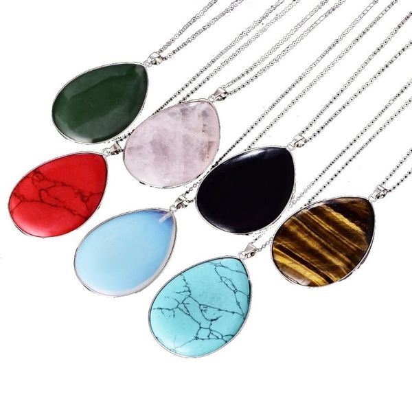 pendant necklaces 2021 drop-shaped stone alloy edging natural necklace fashion crystal sweater chain variety of styles, Silver
pendant necklaces 2021 drop-shaped stone alloy edging natural necklace fashion crystal sweater chain variety of styles, Silver