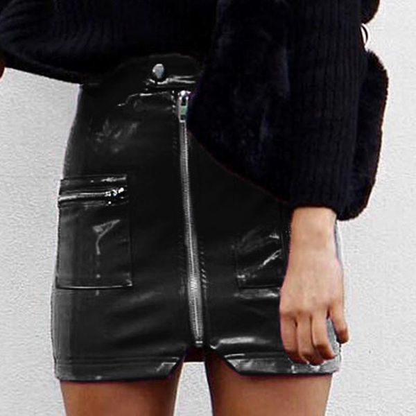 skirts womail women fashion casual high waist solid skirt pocket zipper stitching short a-line mini leather mujer faldas, Black
skirts womail women fashion casual high waist solid skirt pocket zipper stitching short a-line mini leather mujer faldas, Black