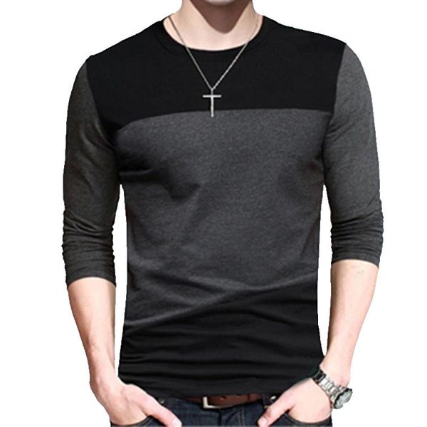 mens t shirts autumn korean men vintage style patchwork black gray o-neck long tshirt clothing, White;black
mens t shirts autumn korean men vintage style patchwork black gray o-neck long tshirt clothing, White;black