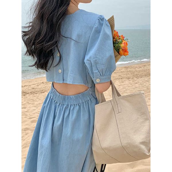 french style dresses for women summer temperament silm waist backless vestido feminino elegant office lady 210525, Black;gray
french style dresses for women summer temperament silm waist backless vestido feminino elegant office lady 210525, Black;gray