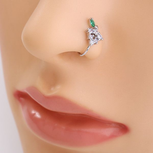new personalized micro set zircon grape u-shaped false nose clip mini puncture nose ring jewelry female, Silver
new personalized micro set zircon grape u-shaped false nose clip mini puncture nose ring jewelry female, Silver
