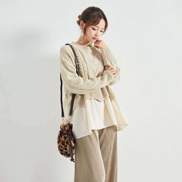 fashion t-shirt autumn winter 2020 new korean women's stitching fake two-piece coat sweater luxury, White;black
fashion t-shirt autumn winter 2020 new korean women's stitching fake two-piece coat sweater luxury, White;black