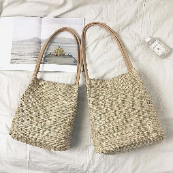 ladies woven straw bag portable single shoulder bag beach rattan