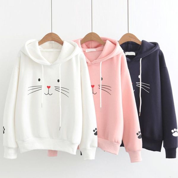women's hoodies & sweatshirts cat face print hoodie drawstring poleron mujer 2021 cute korean 3xl plain sweatshirt harajuku women stree, Black
women's hoodies & sweatshirts cat face print hoodie drawstring poleron mujer 2021 cute korean 3xl plain sweatshirt harajuku women stree, Black