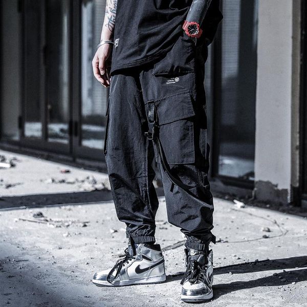 men's pants hop hip cargo men joggers trousers elastic waist rock ribbon streetwear male black wx014
men's pants hop hip cargo men joggers trousers elastic waist rock ribbon streetwear male black wx014