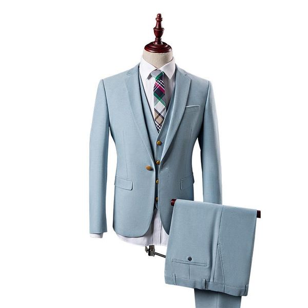 men's suits & blazers fashion slim suit light blue casual men stage wear for singer skinny gentleman costume mariage homme (jacket+pant, White;black
men's suits & blazers fashion slim suit light blue casual men stage wear for singer skinny gentleman costume mariage homme (jacket+pant, White;black