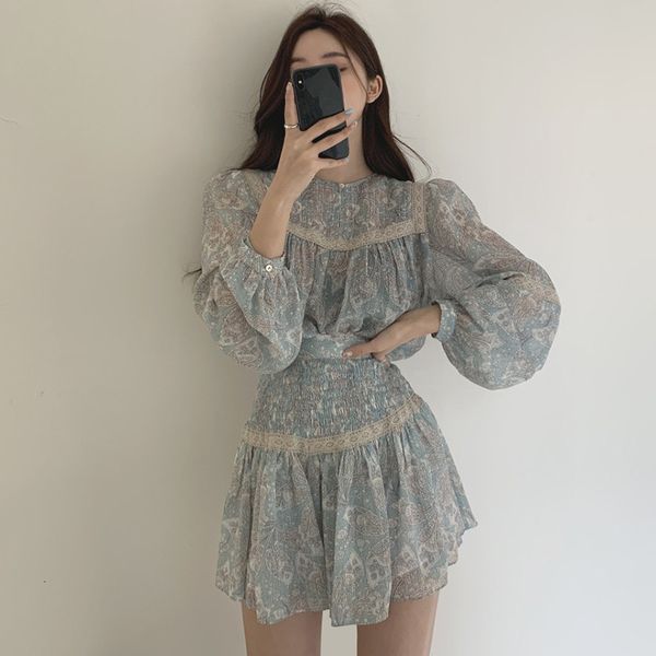 of pieces korean style clothing sleeve-neck and waist floral skirt printed piece 1gav, Black
of pieces korean style clothing sleeve-neck and waist floral skirt printed piece 1gav, Black