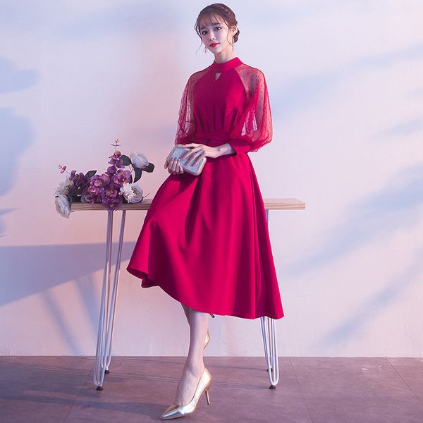 women burgundy elegant formal party dress sweet mesh sleeve banquet gown gray exquisite pleated dresses s-3xl j8yu, Blue;red
women burgundy elegant formal party dress sweet mesh sleeve banquet gown gray exquisite pleated dresses s-3xl j8yu, Blue;red
