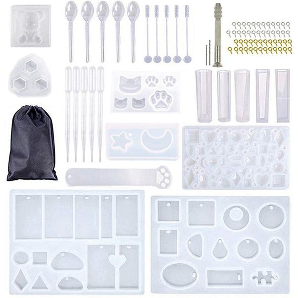 multi functional parts diy crystal drop mold set earring pendant silicone mold resin handmade jewelry 82pcs
multi functional parts diy crystal drop mold set earring pendant silicone mold resin handmade jewelry 82pcs