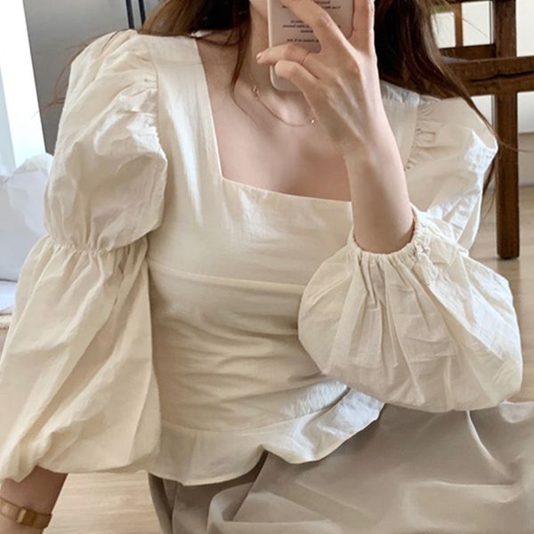 women's blouses & shirts chic style elegant spring collar square machine carefully exposed clavicle lace up to bending bubble waist gir, White
women's blouses & shirts chic style elegant spring collar square machine carefully exposed clavicle lace up to bending bubble waist gir, White