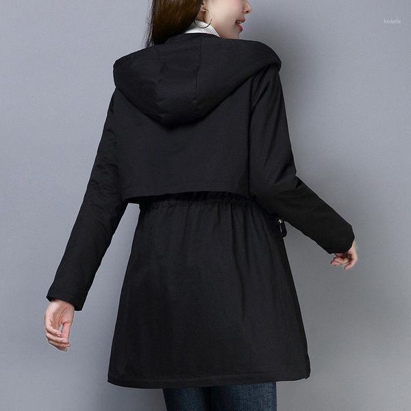 women's trench coats black hooded lining coat 2021 spring autumn plus size slim long solid casual female windbreaker outwear, Tan;black
women's trench coats black hooded lining coat 2021 spring autumn plus size slim long solid casual female windbreaker outwear, Tan;black