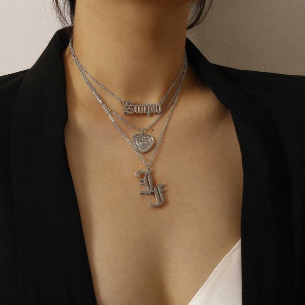 jewelry versatile heart-shaped pendant hollowed out necklaces female creative minority special shaped letter p, Silver
jewelry versatile heart-shaped pendant hollowed out necklaces female creative minority special shaped letter p, Silver