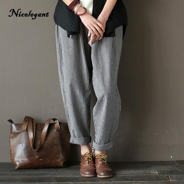 women's pants & capris art classic women striped brief casual cotton linen harem vintage original 2021 summer femme loose plus, Black;white
women's pants & capris art classic women striped brief casual cotton linen harem vintage original 2021 summer femme loose plus, Black;white
