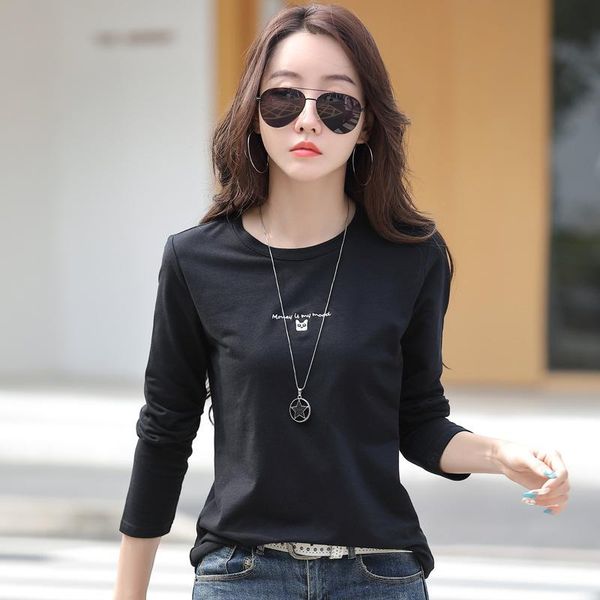women's t-shirt 2021 long-sleeved ladies round neck korean plus size bottoming shirt autumn casual, White
women's t-shirt 2021 long-sleeved ladies round neck korean plus size bottoming shirt autumn casual, White
