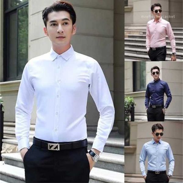 men's casual shirts sleeve business male apparel lapel neck fashion mens designer shirt slim solid color j3l3, White;black
men's casual shirts sleeve business male apparel lapel neck fashion mens designer shirt slim solid color j3l3, White;black