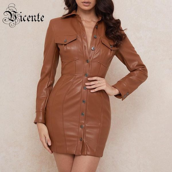 casual dresses vc all 2021 chic brown pu mini dress button design trun-down collar celebrity party club vestido, Black;gray
casual dresses vc all 2021 chic brown pu mini dress button design trun-down collar celebrity party club vestido, Black;gray