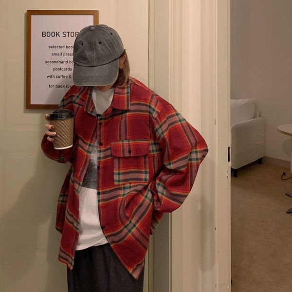 new plaid shirt oversize feminine long cotton ladies korean blouse female leisure femme blouses rxf2, White;black
new plaid shirt oversize feminine long cotton ladies korean blouse female leisure femme blouses rxf2, White;black