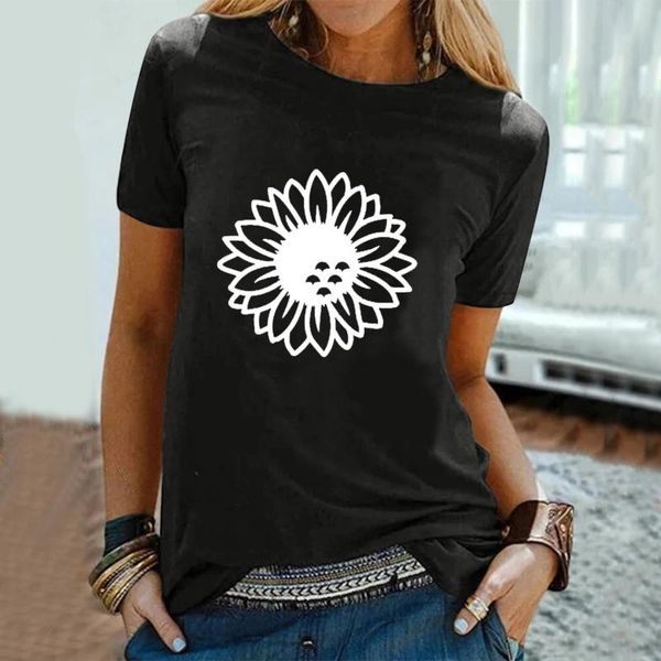 women's t-shirt sunflower print t shirt for women casual short sleeves o-neck femme ladies camisa femenina vintage tshirt koszulki, White
women's t-shirt sunflower print t shirt for women casual short sleeves o-neck femme ladies camisa femenina vintage tshirt koszulki, White