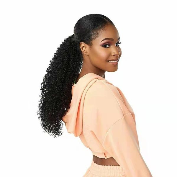 kinky curly women ponytail human hairpiece 10a african human ponytails extension natural color 1b for black woman 140g
kinky curly women ponytail human hairpiece 10a african human ponytails extension natural color 1b for black woman 140g