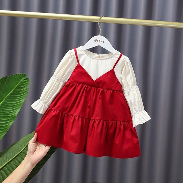 girl's dresses sweet kids autumn girls princess dress long sleeve children baby faux two piece casual vestidos adk510, Red;yellow
girl's dresses sweet kids autumn girls princess dress long sleeve children baby faux two piece casual vestidos adk510, Red;yellow