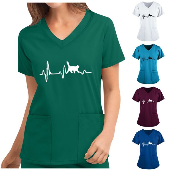 uniform ekg nurse the beautiful women of short puss t-shirt decorate on v monkey solid pocket mae1, White;black
uniform ekg nurse the beautiful women of short puss t-shirt decorate on v monkey solid pocket mae1, White;black