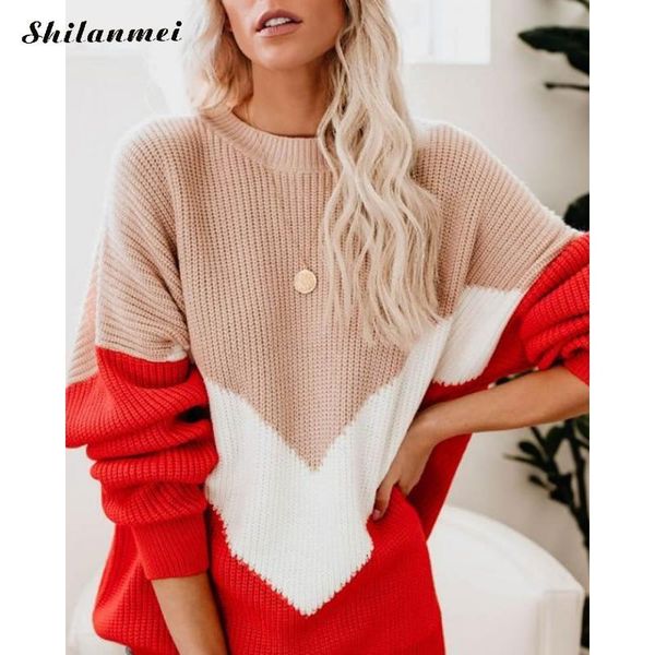 women's sweaters 2021 autumn sweater pullover women o neck long sleeve elegant pullove knitted patchwork casual loose pull femme, White;black
women's sweaters 2021 autumn sweater pullover women o neck long sleeve elegant pullove knitted patchwork casual loose pull femme, White;black