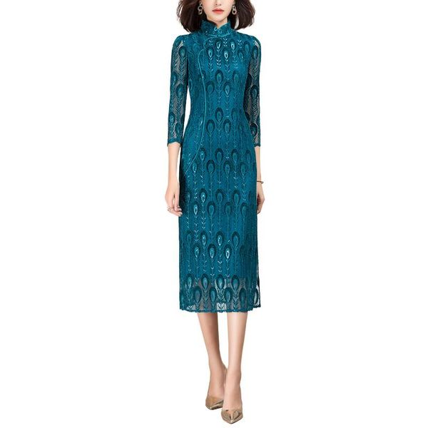 slim new 2021 spring chinese traditional cheongsam elegant lace dress for women, Black;gray
slim new 2021 spring chinese traditional cheongsam elegant lace dress for women, Black;gray