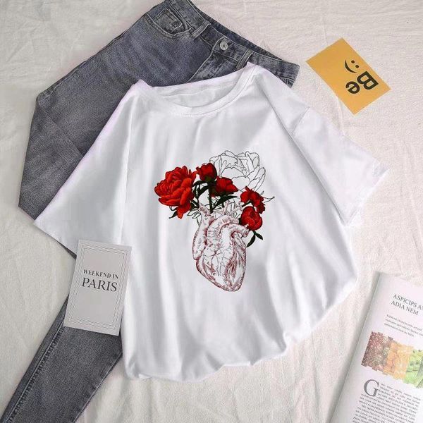 ulzzang vintage art aesthetics flower heart personality print female t-shirt summer harajuku ins fun o-neck casual women's, White
ulzzang vintage art aesthetics flower heart personality print female t-shirt summer harajuku ins fun o-neck casual women's, White