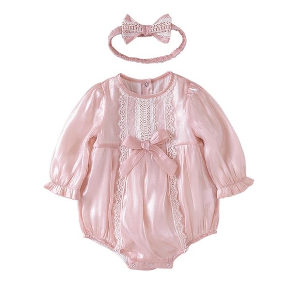 2pcs baby bodysuit long sleeve born bow lace rompers +hairband summer girl pink jumpsuit infant pajamas 210615, Blue
2pcs baby bodysuit long sleeve born bow lace rompers +hairband summer girl pink jumpsuit infant pajamas 210615, Blue