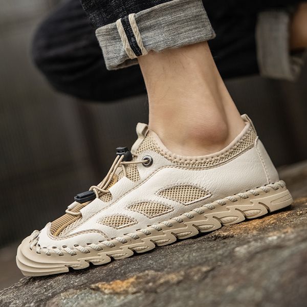 slippers men's casual shoes fashion summer sneakers leather outdoor handmade light breathable mesh men sandals fsk4, Black
slippers men's casual shoes fashion summer sneakers leather outdoor handmade light breathable mesh men sandals fsk4, Black
