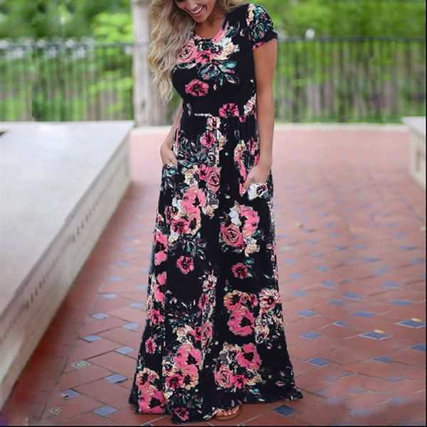 women long maxi dress 2021 summer floral print boho beach dress short sleeve party dress tunic vestidos plus size xxxl, Black;gray
women long maxi dress 2021 summer floral print boho beach dress short sleeve party dress tunic vestidos plus size xxxl, Black;gray