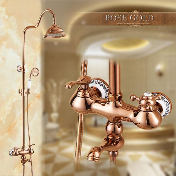 uythner luxury rose golden finish dual handle switch 8" rain bath and shower faucet set mixer tap wall mounted
uythner luxury rose golden finish dual handle switch 8" rain bath and shower faucet set mixer tap wall mounted