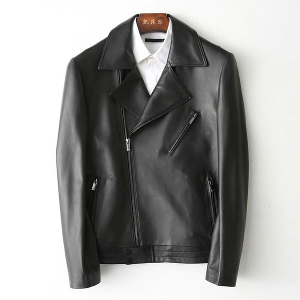men's leather & faux short jacket spring autumn genuine men motorcycle sheepskin coat jackets flight kfs180199-1, Black
men's leather & faux short jacket spring autumn genuine men motorcycle sheepskin coat jackets flight kfs180199-1, Black