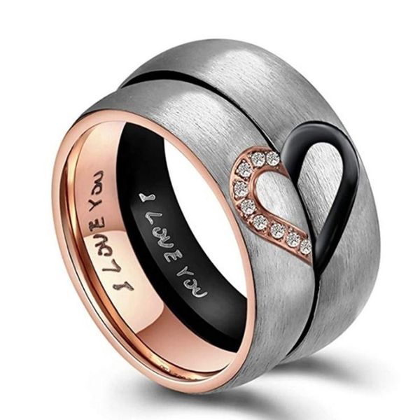 wedding rings classic personalized anillos couple promise "i love you" heart ring titanium steel finger jewelry, Slivery;golden
wedding rings classic personalized anillos couple promise "i love you" heart ring titanium steel finger jewelry, Slivery;golden