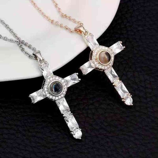 selling cross projection pendant inlaid with zircon diamond religious projection necklace p customization, Silver
selling cross projection pendant inlaid with zircon diamond religious projection necklace p customization, Silver