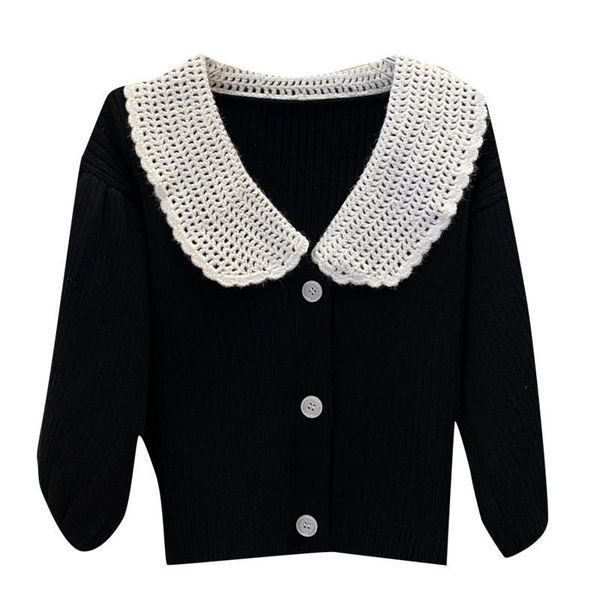 women's jackets 2021 miu puff sleeve doll collar cardigan sweet and age-reducing lapel mid-sleeve short autumn style, Black;brown
women's jackets 2021 miu puff sleeve doll collar cardigan sweet and age-reducing lapel mid-sleeve short autumn style, Black;brown