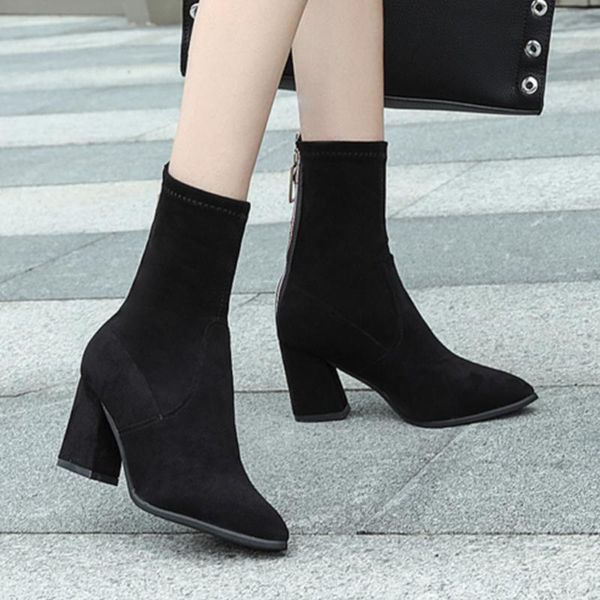 boots women's fashion black socks pointed shoes woman elastic casual square root mid-heel stretch fabric short booties
boots women's fashion black socks pointed shoes woman elastic casual square root mid-heel stretch fabric short booties