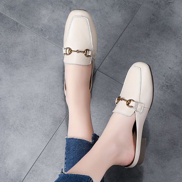 70% off factory online leather women's shoes half sandals 2021 summer new leather breathable white lazy soft bottom tide, Black
70% off factory online leather women's shoes half sandals 2021 summer new leather breathable white lazy soft bottom tide, Black