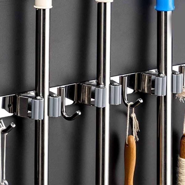 304 stainless steel self-adhesive punch-multifunctional bathroom mop broom storage rack seamless adhesive home clip hanging
304 stainless steel self-adhesive punch-multifunctional bathroom mop broom storage rack seamless adhesive home clip hanging