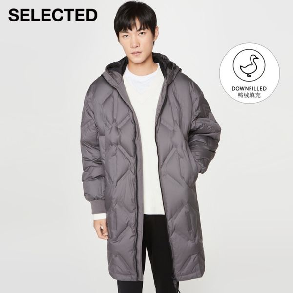 New duck hooded suit, leisure long coat, s | 420412042, Black